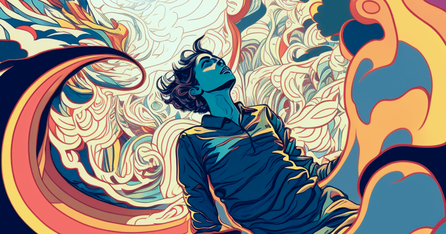 an illustrative experience of a man using psychedelics