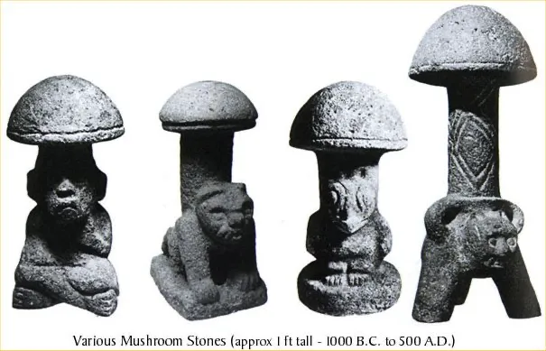 Psilocybe Mushrooms statues