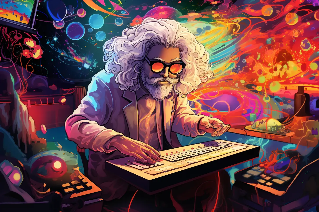 scientist exploring psychedelic soundscapes