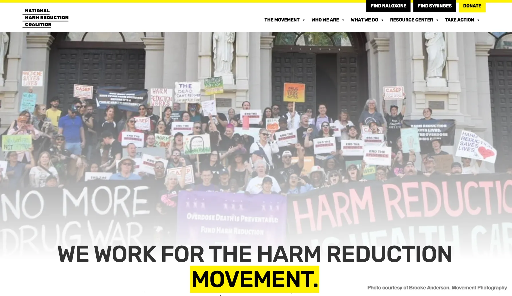 The National Harm Reduction Coalition homepage
